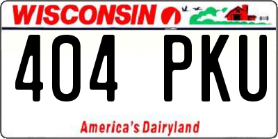 WI license plate 404PKU