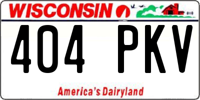 WI license plate 404PKV