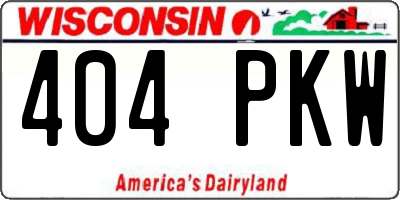 WI license plate 404PKW
