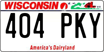 WI license plate 404PKY