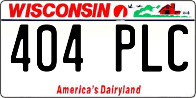 WI license plate 404PLC