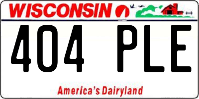 WI license plate 404PLE
