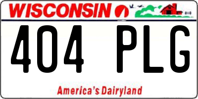 WI license plate 404PLG