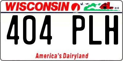 WI license plate 404PLH