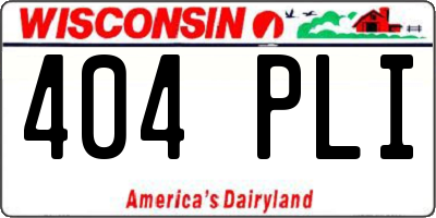 WI license plate 404PLI