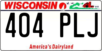 WI license plate 404PLJ