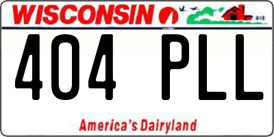 WI license plate 404PLL