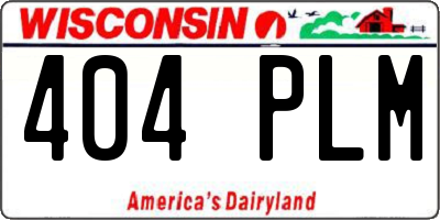 WI license plate 404PLM
