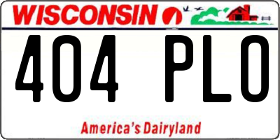 WI license plate 404PLO