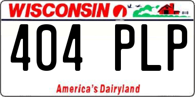 WI license plate 404PLP