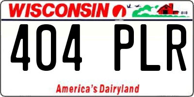 WI license plate 404PLR