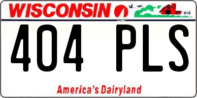 WI license plate 404PLS