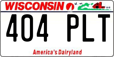 WI license plate 404PLT