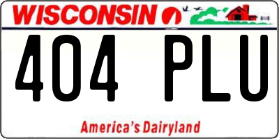 WI license plate 404PLU