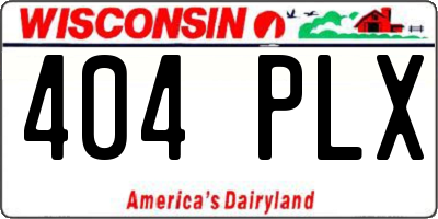 WI license plate 404PLX