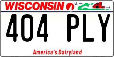 WI license plate 404PLY