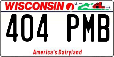 WI license plate 404PMB