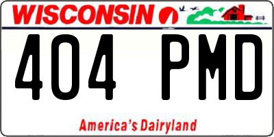 WI license plate 404PMD