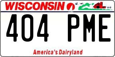 WI license plate 404PME