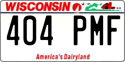 WI license plate 404PMF