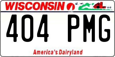 WI license plate 404PMG