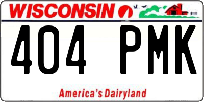 WI license plate 404PMK