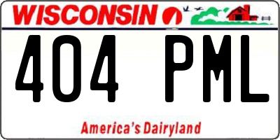 WI license plate 404PML