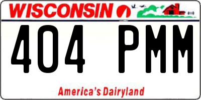 WI license plate 404PMM