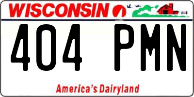 WI license plate 404PMN