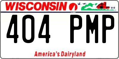WI license plate 404PMP