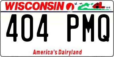 WI license plate 404PMQ