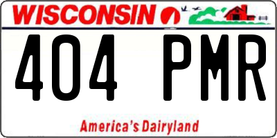 WI license plate 404PMR