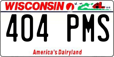 WI license plate 404PMS