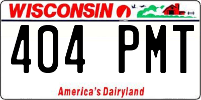WI license plate 404PMT