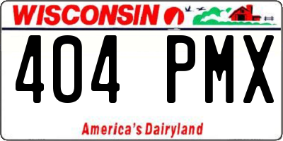 WI license plate 404PMX