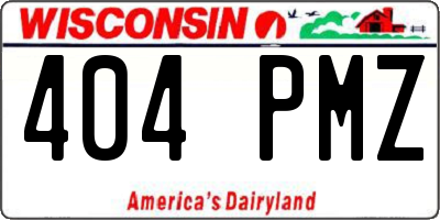 WI license plate 404PMZ