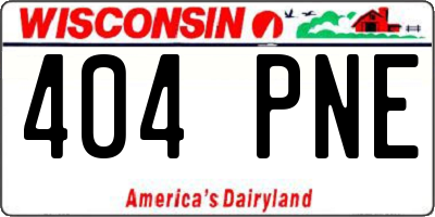 WI license plate 404PNE