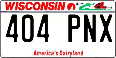 WI license plate 404PNX