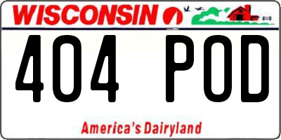 WI license plate 404POD