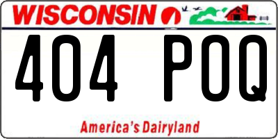 WI license plate 404POQ