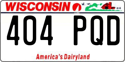 WI license plate 404PQD