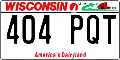 WI license plate 404PQT