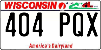 WI license plate 404PQX