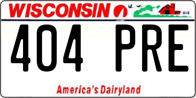 WI license plate 404PRE