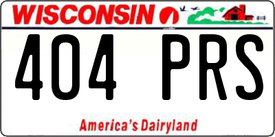 WI license plate 404PRS