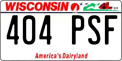 WI license plate 404PSF
