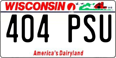 WI license plate 404PSU