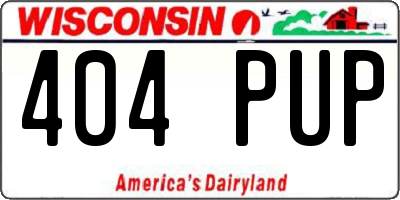 WI license plate 404PUP