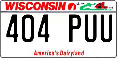 WI license plate 404PUU