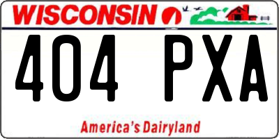 WI license plate 404PXA